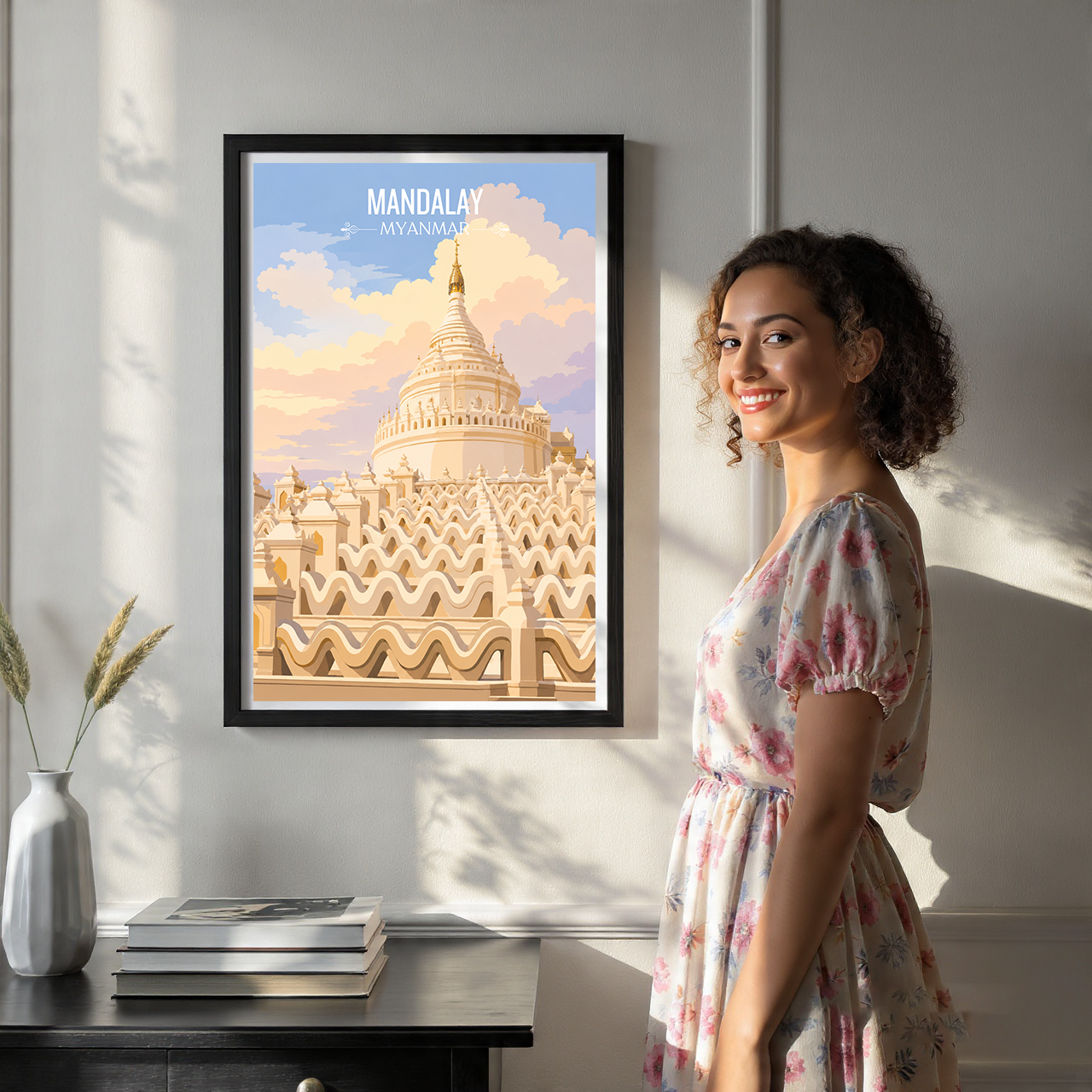 Mandalay - Myanmar - Travel Wall Art Deco Poster Print - Art Print - Travel Art Poster