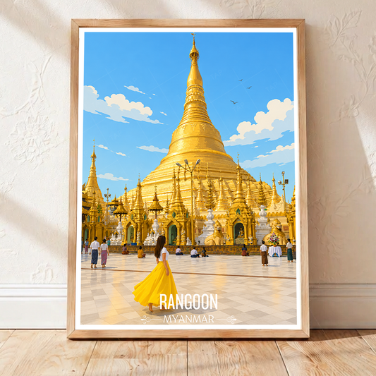 Myanmar - Travel Wall Art Deco Poster Print - Art Print - Travel Art Poster