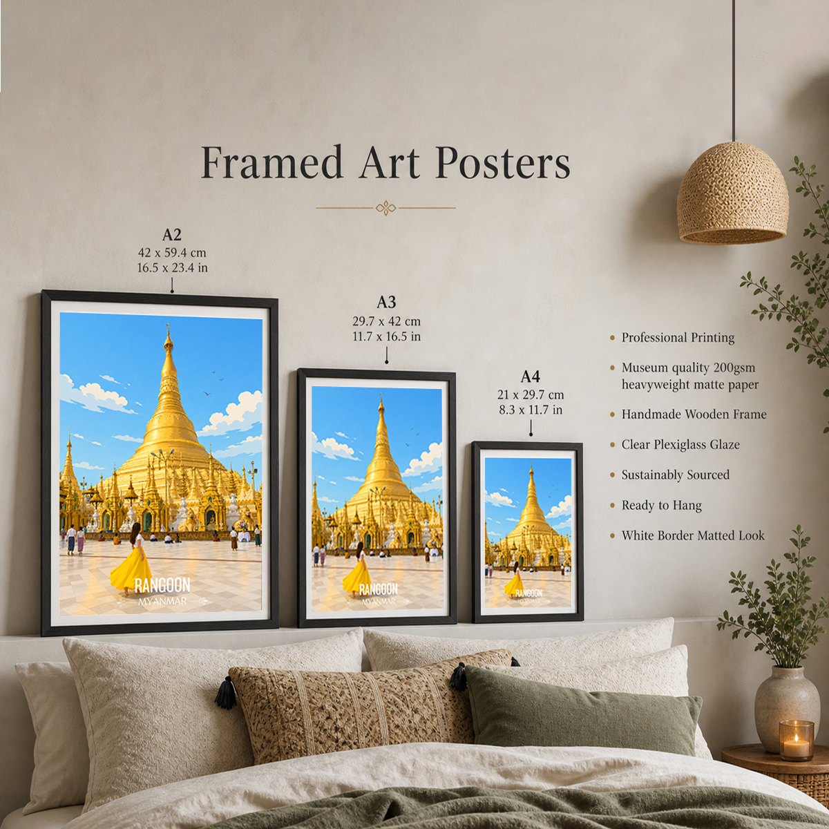 Myanmar - Travel Wall Art Deco Poster Print - Art Print - Travel Art Poster