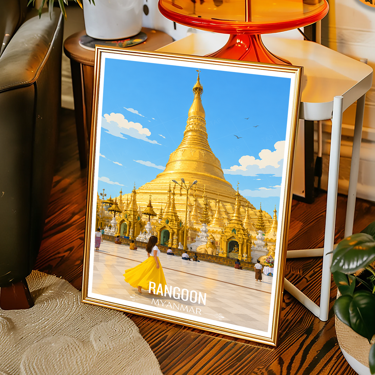 Myanmar - Travel Wall Art Deco Poster Print - Art Print - Travel Art Poster