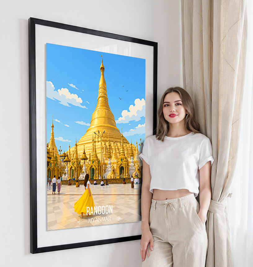 Myanmar - Travel Wall Art Deco Poster Print - Art Print - Travel Art Poster