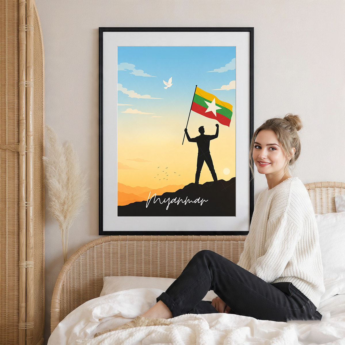 Myanmar - Travel Wall Art Deco Poster Print - Art Print - Travel Art Poster