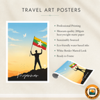 Myanmar - Travel Wall Art Deco Poster Print - Art Print - Travel Art Poster