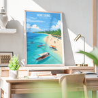 Ngwer Saung - Myanmar - Travel Wall Art Deco Poster Print - Art Print - Travel Art Poster