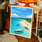 Ngwer Saung - Myanmar - Travel Wall Art Deco Poster Print - Art Print - Travel Art Poster