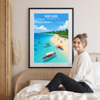 Ngwer Saung - Myanmar - Travel Wall Art Deco Poster Print - Art Print - Travel Art Poster