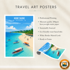 Ngwer Saung - Myanmar - Travel Wall Art Deco Poster Print - Art Print - Travel Art Poster