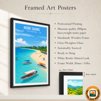 Ngwer Saung - Myanmar - Travel Wall Art Deco Poster Print - Art Print - Travel Art Poster
