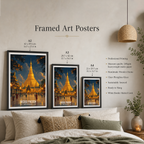 Riedgo Pagoda - Myanmar - Travel Wall Art Deco Poster Print - Art Print - Travel Art Poster