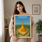 Shwedagon Pagoda - Myanmar - Travel Wall Art Deco Poster Print - Art Print - Travel Art Poster
