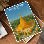 Shwedagon Pagoda - Myanmar - Travel Wall Art Deco Poster Print - Art Print - Travel Art Poster