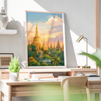 Yangon - Myanmar - Travel Wall Art Deco Poster Print - Art Print - Travel Art Poster