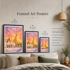 Yangon - Myanmar - Travel Wall Art Deco Poster Print - Art Print - Travel Art Poster