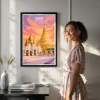 Yangon - Myanmar - Travel Wall Art Deco Poster Print - Art Print - Travel Art Poster