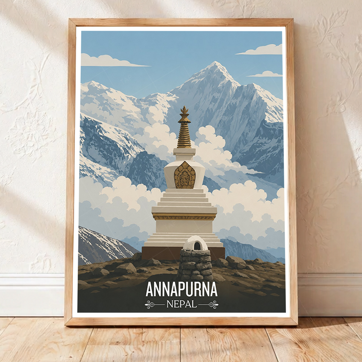 Annapurna - Nepal - Travel Wall Art Deco Poster Print