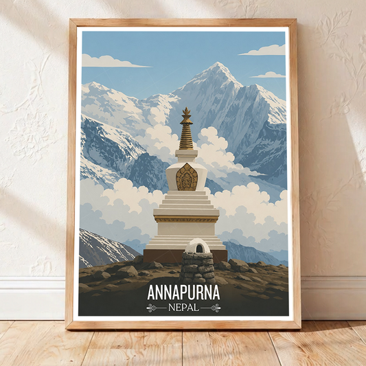 Annapurna - Nepal - Travel Wall Art Deco Poster Print - Art Print - Travel Art Poster