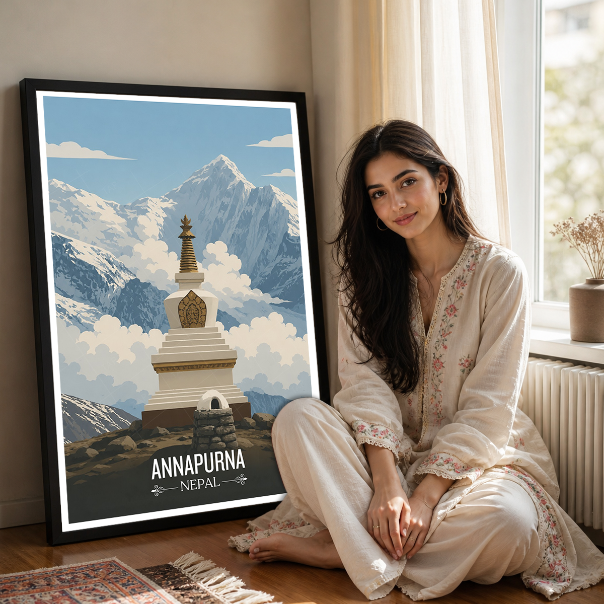 Annapurna - Nepal - Travel Wall Art Deco Poster Print