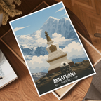 Annapurna - Nepal - Travel Wall Art Deco Poster Print