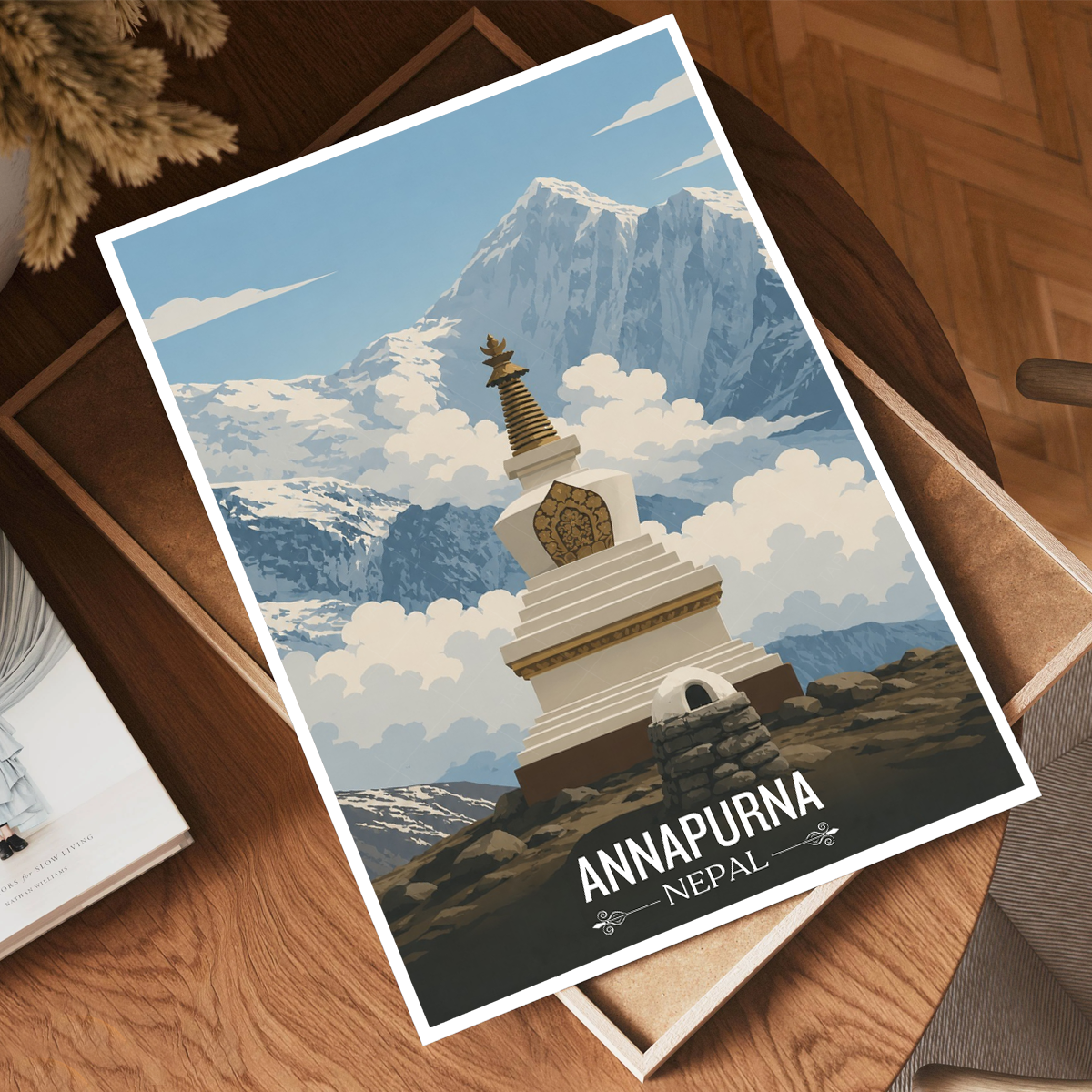 Annapurna - Nepal - Travel Wall Art Deco Poster Print