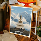 Annapurna - Nepal - Travel Wall Art Deco Poster Print