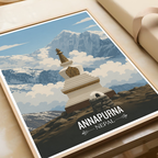 Annapurna - Nepal - Travel Wall Art Deco Poster Print