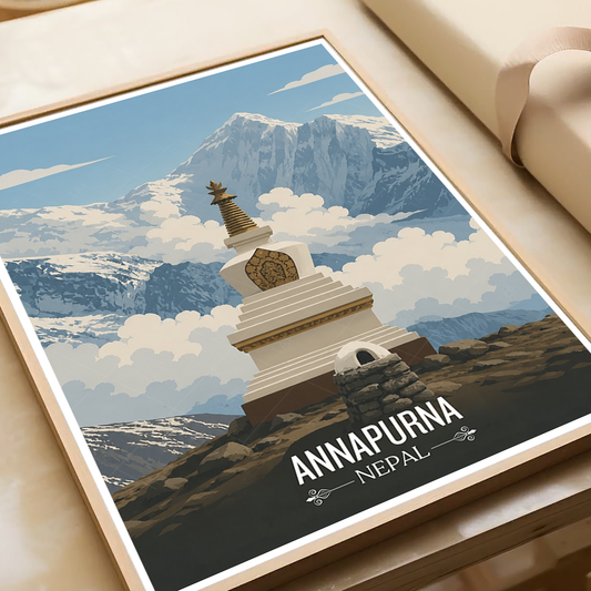 Annapurna - Nepal - Travel Wall Art Deco Poster Print - Art Print - Travel Art Poster