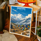 Annapurna - Nepal - Travel Wall Art Deco Poster Print