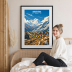 Annapurna - Nepal - Travel Wall Art Deco Poster Print