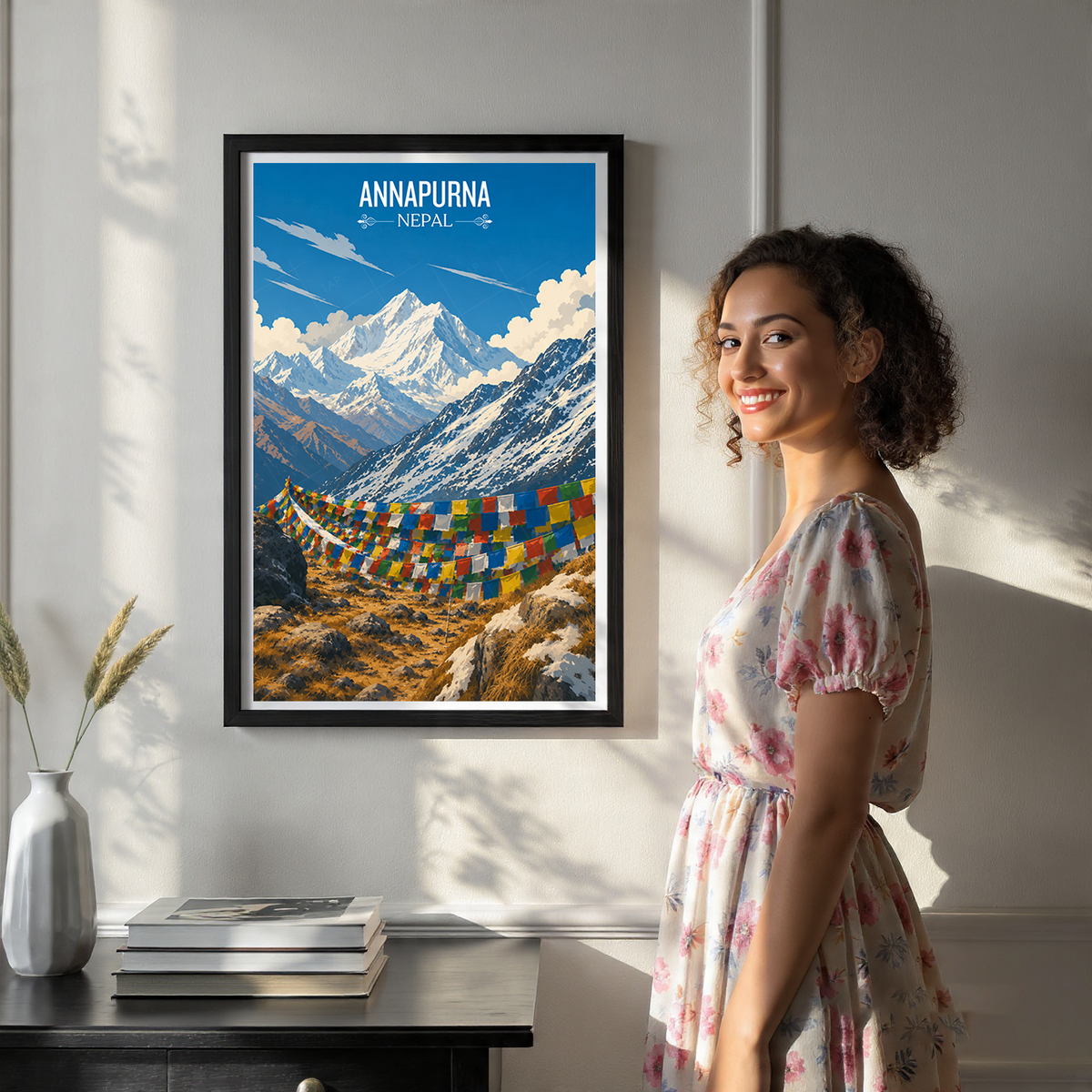 Annapurna - Nepal - Travel Wall Art Deco Poster Print