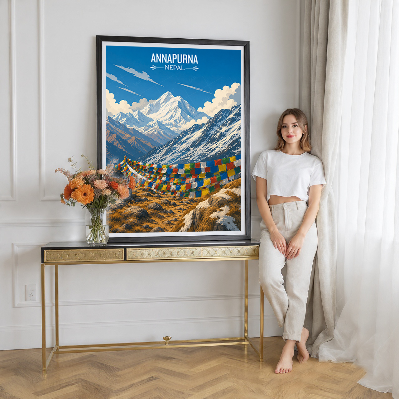 Annapurna - Nepal - Travel Wall Art Deco Poster Print