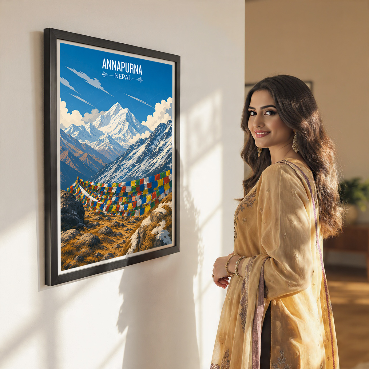 Annapurna - Nepal - Travel Wall Art Deco Poster Print
