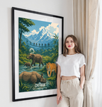 Chitwan - Nepal - Travel Wall Art Deco Poster Print