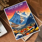 Everest Base Camp - Nepal - Travel Wall Art Deco Poster Print