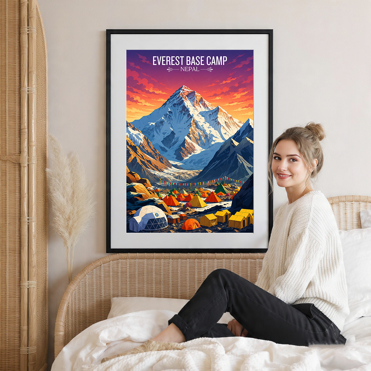 Everest Base Camp - Nepal - Travel Wall Art Deco Poster Print