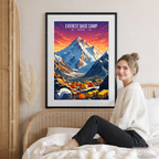 Everest Base Camp - Nepal - Travel Wall Art Deco Poster Print