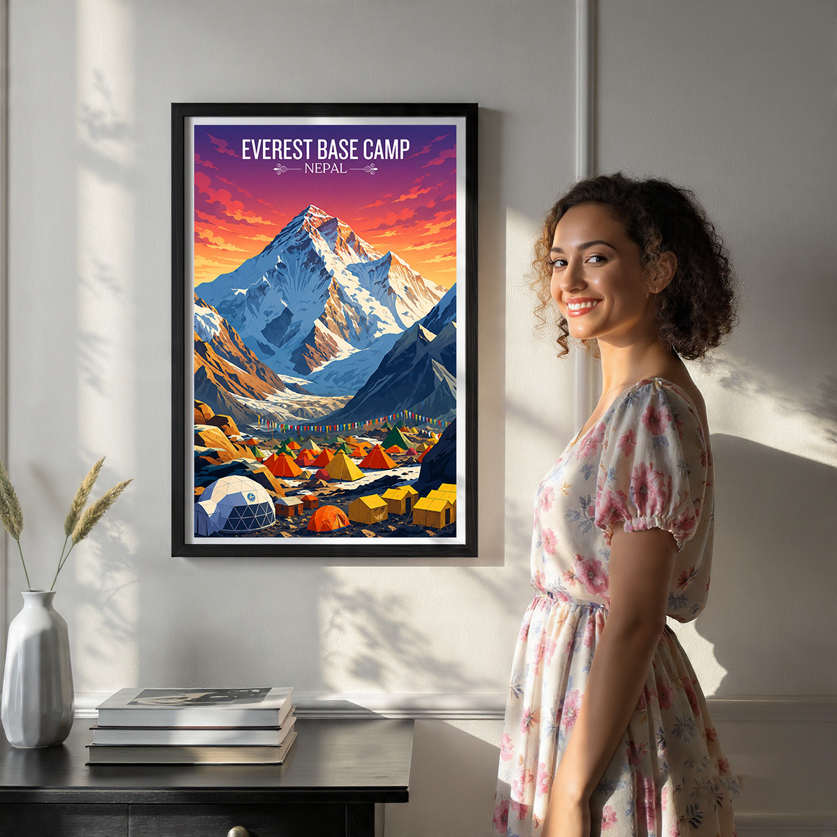 Everest Base Camp - Nepal - Travel Wall Art Deco Poster Print