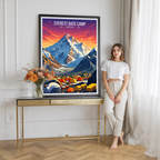 Everest Base Camp - Nepal - Travel Wall Art Deco Poster Print