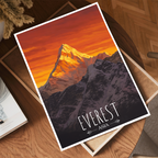 Everest - Nepal - Travel Wall Art Deco Poster Print