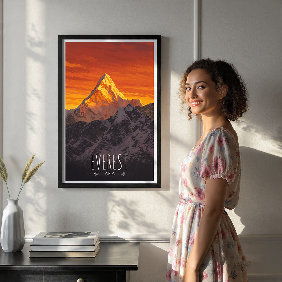 Everest - Nepal - Travel Wall Art Deco Poster Print