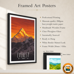 Everest - Nepal - Travel Wall Art Deco Poster Print