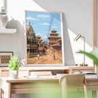 Khatmandu - Nepal - Travel Wall Art Deco Poster Print
