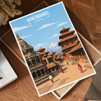 Khatmandu - Nepal - Travel Wall Art Deco Poster Print