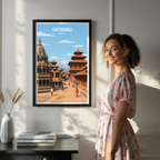 Khatmandu - Nepal - Travel Wall Art Deco Poster Print