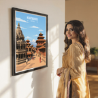 Khatmandu - Nepal - Travel Wall Art Deco Poster Print