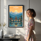 Khatmandu - Nepal - Travel Wall Art Deco Poster Print
