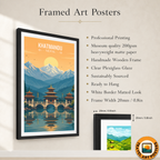 Khatmandu - Nepal - Travel Wall Art Deco Poster Print