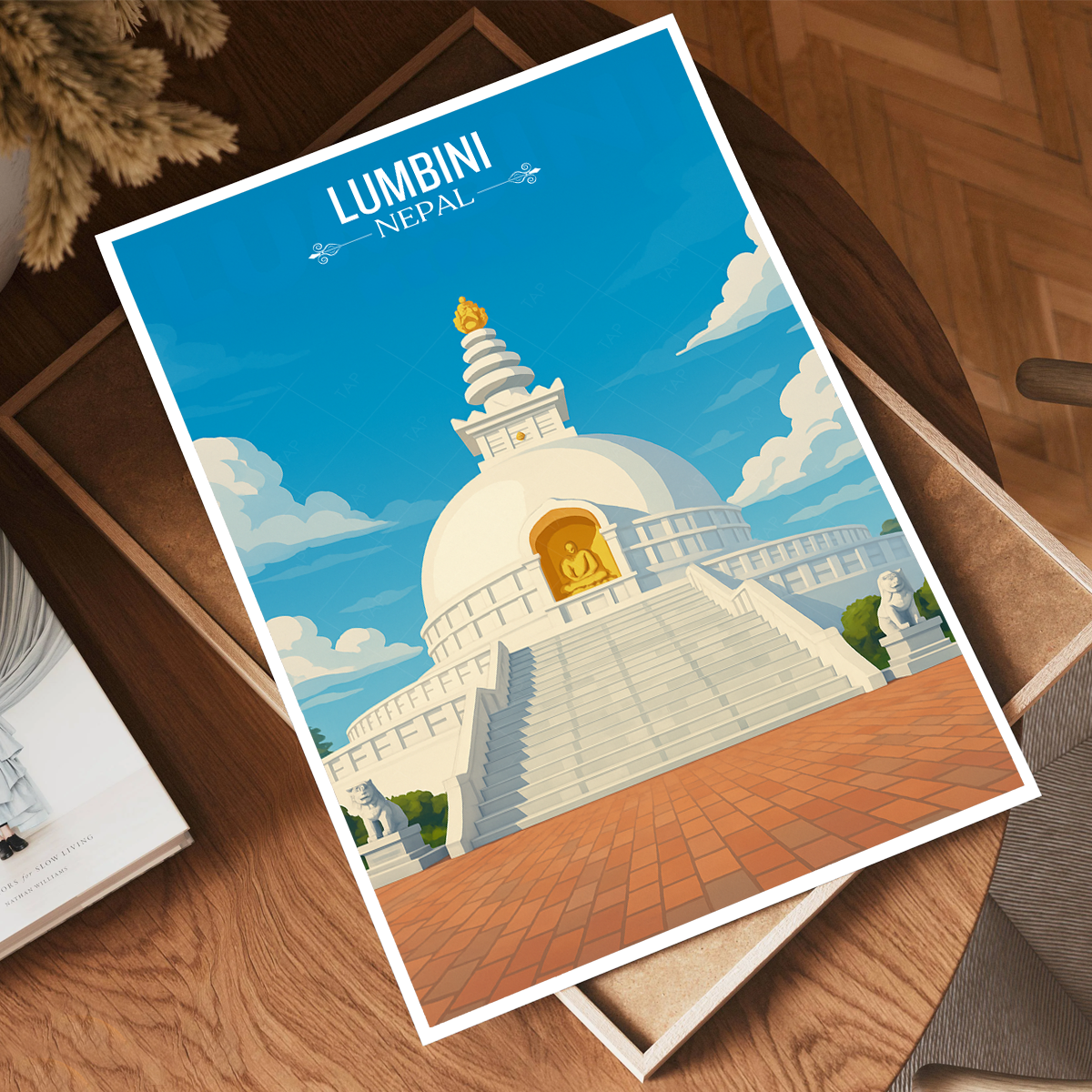 Lumbini - Nepal - Travel Wall Art Deco Poster Print