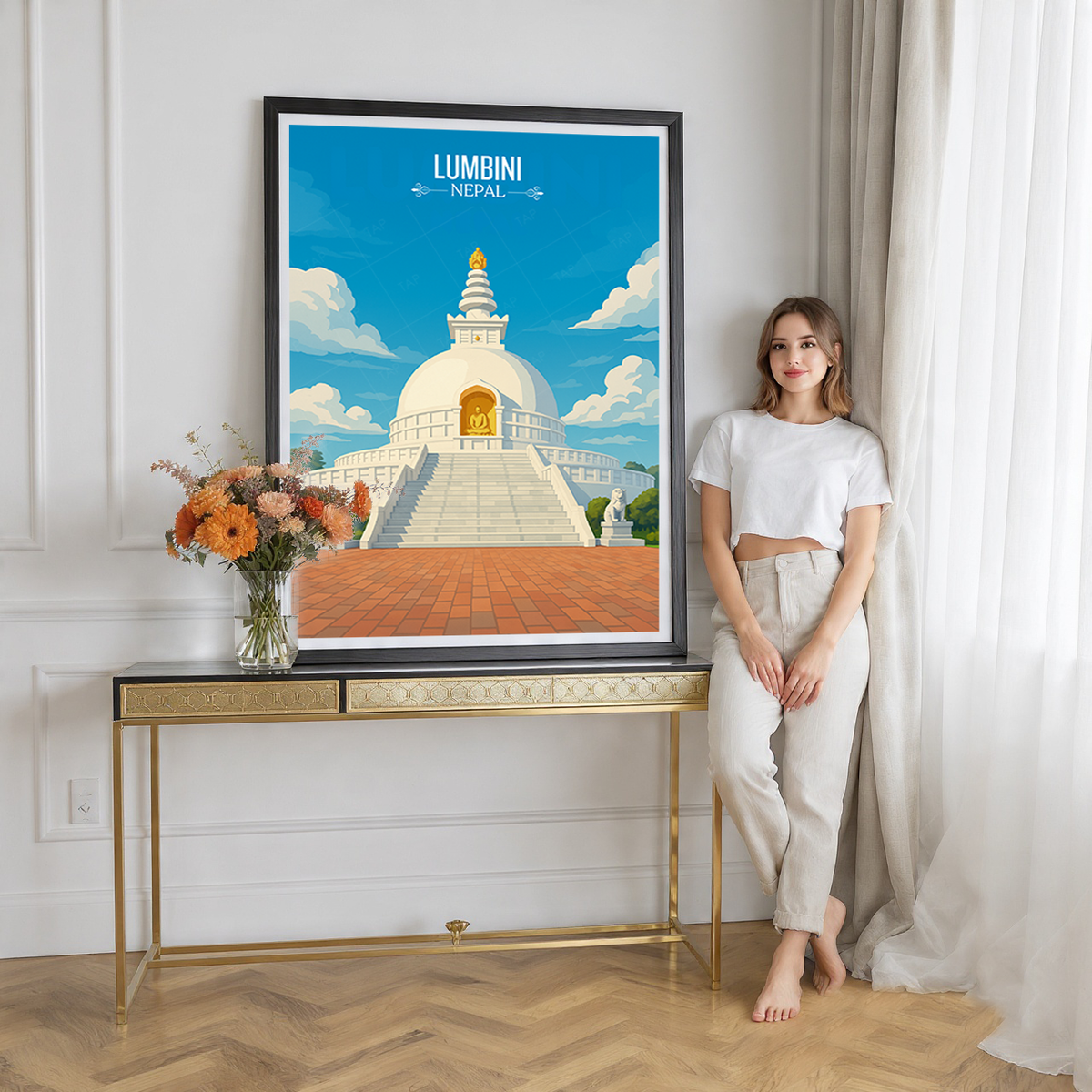 Lumbini - Nepal - Travel Wall Art Deco Poster Print