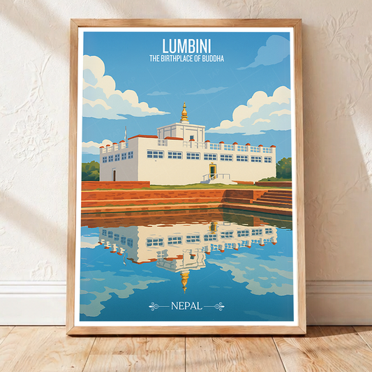 Lumbini - Nepal - Travel Wall Art Deco Poster Print - Art Print - Travel Art Poster