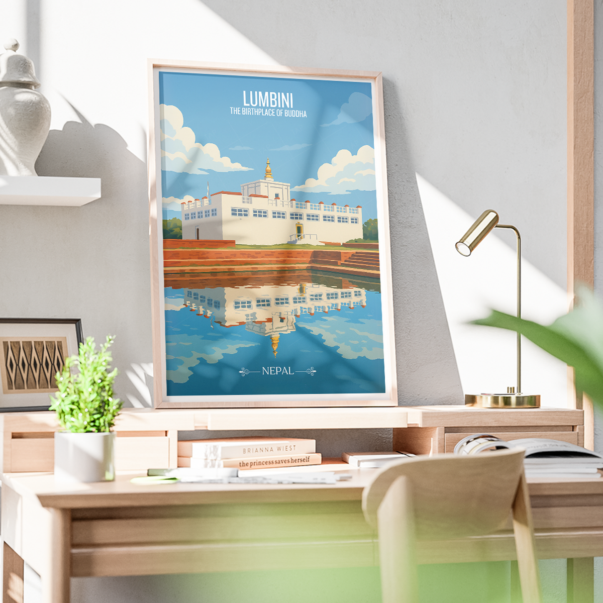 Lumbini - Nepal - Travel Wall Art Deco Poster Print